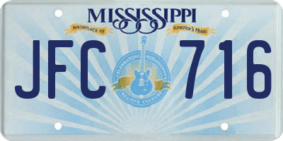 MS license plate JFC716