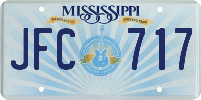MS license plate JFC717