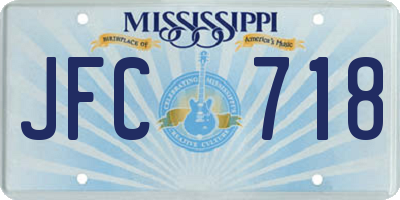 MS license plate JFC718
