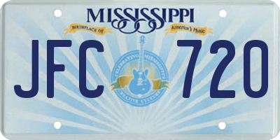 MS license plate JFC720