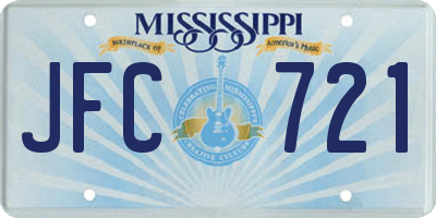 MS license plate JFC721