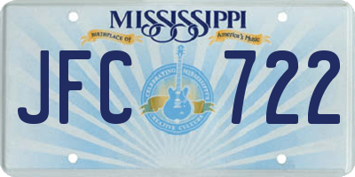 MS license plate JFC722