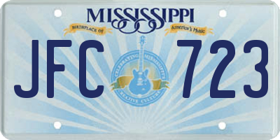 MS license plate JFC723