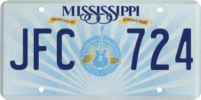 MS license plate JFC724