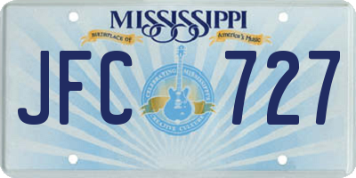 MS license plate JFC727