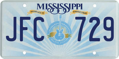 MS license plate JFC729