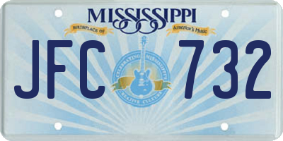 MS license plate JFC732