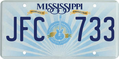 MS license plate JFC733