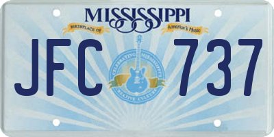 MS license plate JFC737