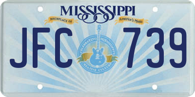 MS license plate JFC739