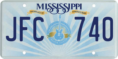 MS license plate JFC740