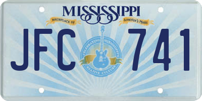 MS license plate JFC741