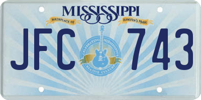 MS license plate JFC743