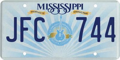 MS license plate JFC744