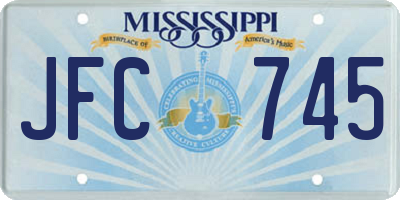 MS license plate JFC745
