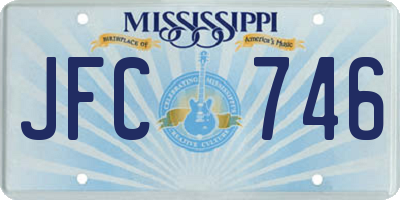 MS license plate JFC746