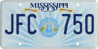 MS license plate JFC750