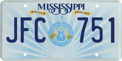 MS license plate JFC751