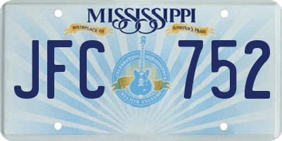 MS license plate JFC752
