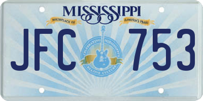 MS license plate JFC753