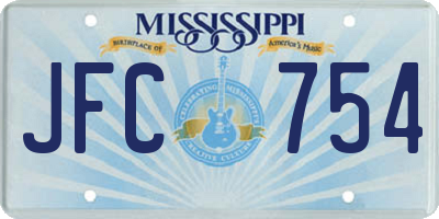 MS license plate JFC754
