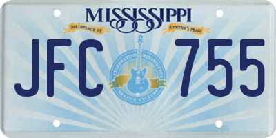 MS license plate JFC755