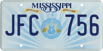 MS license plate JFC756