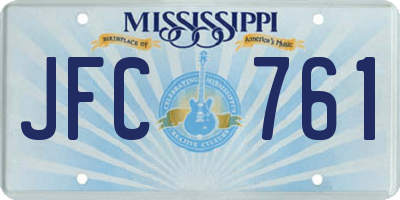MS license plate JFC761