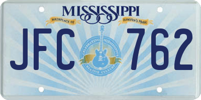 MS license plate JFC762