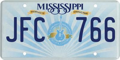 MS license plate JFC766