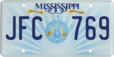 MS license plate JFC769