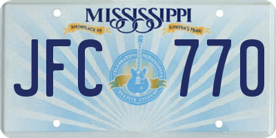 MS license plate JFC770