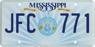 MS license plate JFC771