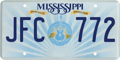 MS license plate JFC772