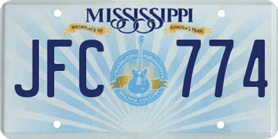 MS license plate JFC774