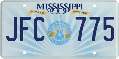 MS license plate JFC775