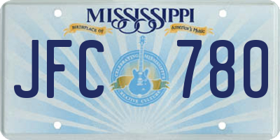 MS license plate JFC780