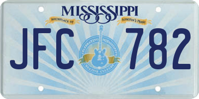 MS license plate JFC782