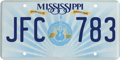 MS license plate JFC783