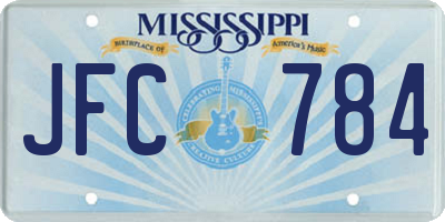 MS license plate JFC784