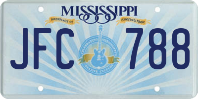 MS license plate JFC788
