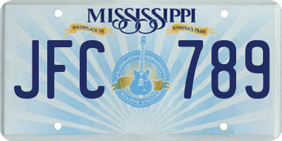 MS license plate JFC789