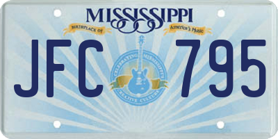 MS license plate JFC795
