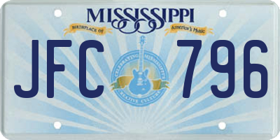 MS license plate JFC796