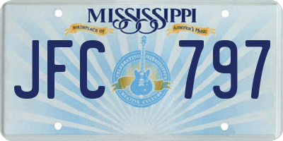 MS license plate JFC797