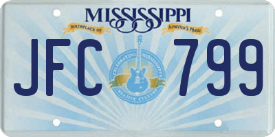 MS license plate JFC799