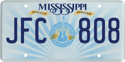 MS license plate JFC808
