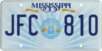 MS license plate JFC810