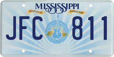 MS license plate JFC811