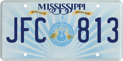 MS license plate JFC813
